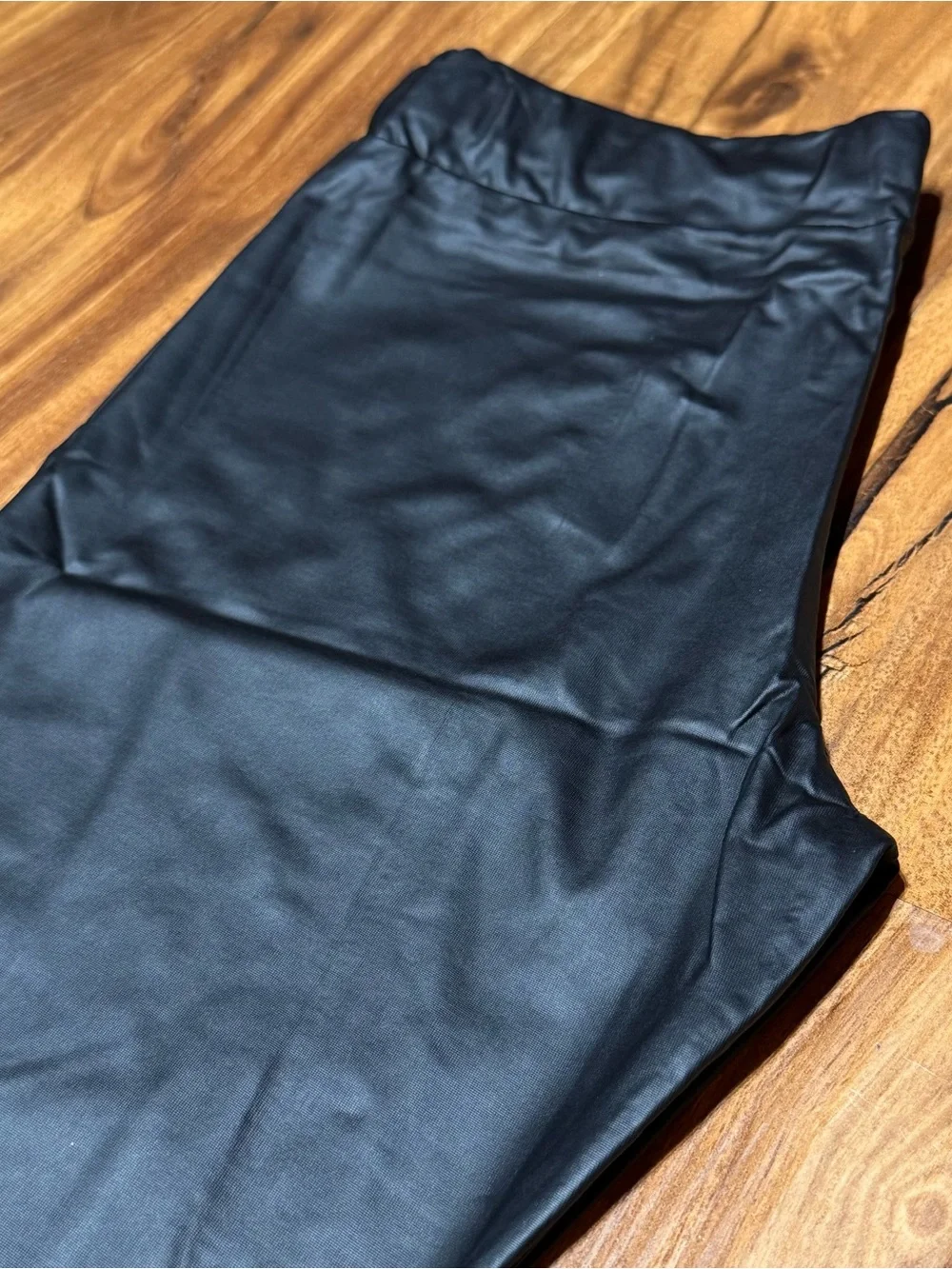 Parisian Black Faux Leather Leggings High Rise Wet Look Pants Size S / US 6